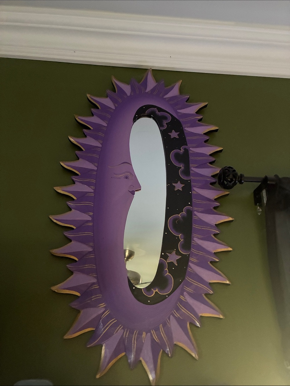 Purple Sun & Moon Decorative Wall Mirror